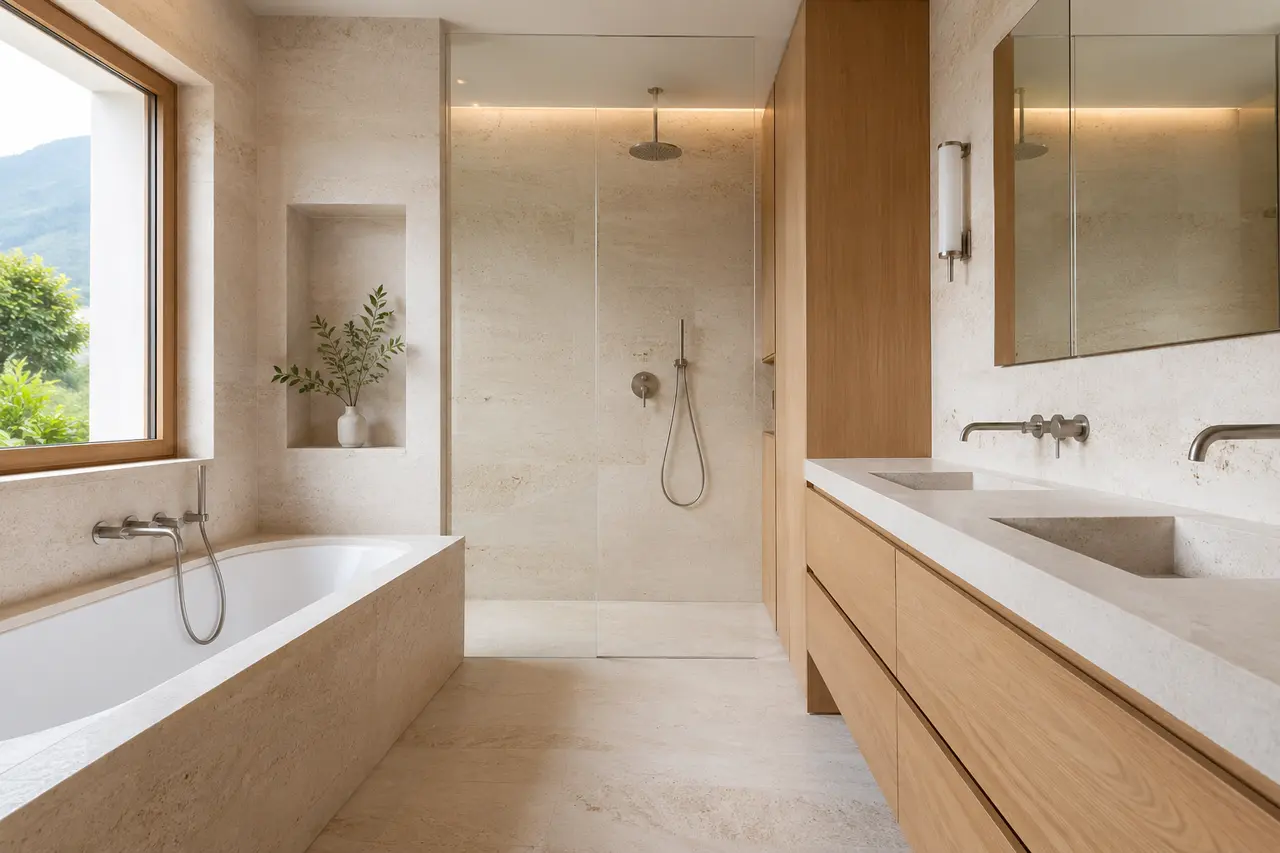 Modernes, helles Badezimmer